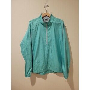 PETER MILLAR Jacket Green Packable Lightweight 1/2 Zip Windbreaker Golf XL